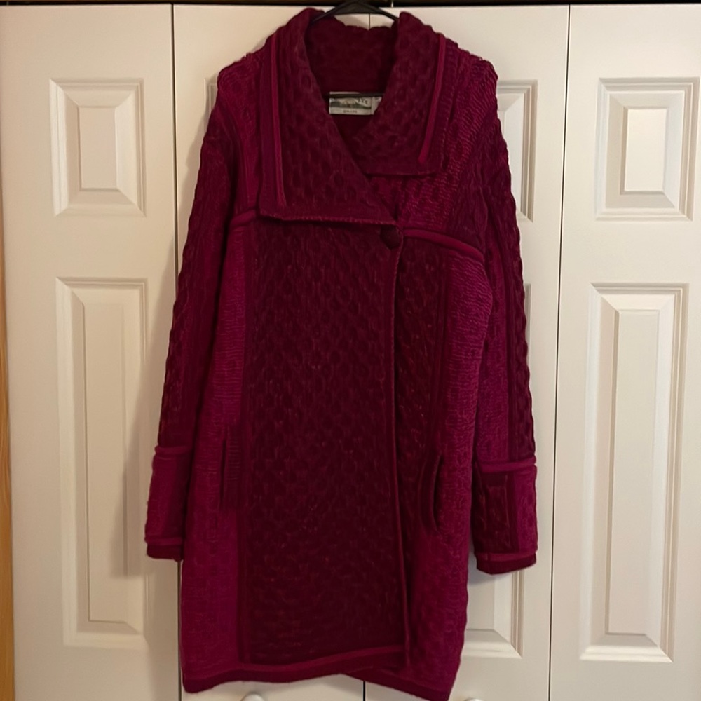 Aran Crafts LongLine wool cardigan xl